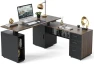 Превью Electric L Shaped Standing Desk with Storage — Standing Desk, FEZIBO