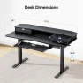 Превью Electric Standing Desk with 2 Drawers & Large Keyboard Tray — Standing Desk, HUANUO