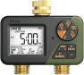 Превью Brass Sprinkler Timer 2 Zone, IP66 Waterproof Programmable Water Hose Timer 2 Outlet with Large Display — Irrigation System, Diivoo