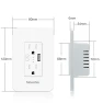 Превью Smart Power Wall Outlet with USB, WiFi Socket with 2 Plug Outlets 15 Amp Divided Control — Smart Plug, MoesGo