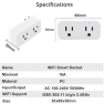 Превью 16A WiFi Dual Smart Outlet Plug with 2 Independent Control Sockets — Smart Plug, RODOT