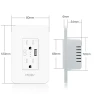 Превью WiFi Smart Wall Outlet, 15A Divided Control 2 in Wall Socket with USB Interface — Smart Plug, MOES
