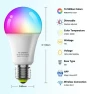 Превью Smart Light Bulbs, WiFi & Bluetooth 5.0, Work with Alexa Google Assistant, App Control, Color Changing LED Bulb, E26... — Smart Light Bulb, Vanance