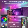 Превью 16.4ft LED Neon Rope Lights with App Control and Remote — LED Strip Lights, RCUICA