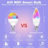 Превью A15 LED Smart Bulb, 5W=40W, E12 Base, G45, 4 Pack — Smart Light Bulb, LEDEPLY