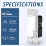 Превью Digital Dimmer Light Switch, Single Pole/3-Way LED Slide Dimmer — Smart Switch, ThunderWay