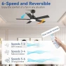 Превью 42-Inch Smart Ceiling Fan with Lights Remote, APP & Voice Control — Smart Fan, Hoenofly
