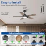 Превью 42-Inch Smart Ceiling Fan with Lights Remote, APP & Voice Control — Smart Fan, Hoenofly
