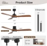 Превью Smart Wood Ceiling Fan with Light — Smart Fan, Sofucor