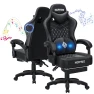 Gaming Chair with Massage, Bluetooth Speakers, and LED Lights — Smart Chairs, HOFFREE