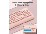 Превью Full-Size Pink Ergonomic Bluetooth Keyboard with Wrist Rest and Number Pad — Bluetooth Keyboard, SeenDa