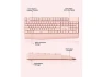 Превью Full-Size Pink Ergonomic Bluetooth Keyboard with Wrist Rest and Number Pad — Bluetooth Keyboard, SeenDa
