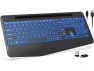 Превью Wireless Computer Keyboard, Black — Bluetooth Keyboard, SUNIVISION