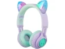 Превью Wireless Headphones, Purple & Green, Cat Ear Design — Wireless Earbuds, Riwbox