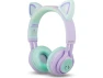 Превью Wireless Headphones, Purple & Green, Cat Ear Design — Wireless Earbuds, Riwbox