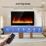 36" Electric Fireplace Insert with Remote Control, 12 Flame Colors, Slim Black Design, RealSmart