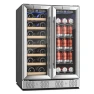 Dual Zone Wine and Beverage Refrigerator Cooler, 24 inch, 78 Cans and 20 Bottles Capacity, Empava