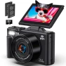 5K UHD & 75MP Digital Camera with WiFi, 18X Zoom, Flip Screen