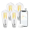 Smart Edison Bulbs, Tunable White, Dimmable, Remote Control, 4-Pack — Smart Light Bulb, Linkind