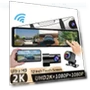 12-inch Touch Screen QHD 2K Triple Lens Dash Cam Mirror — Rearview Cameras for Cars, Simplistic Living Home