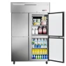 Commercial Refrigerator 4 Door Stainless Steel Reach-in Solid Door Upright Fridge, Ferueo