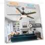 Ceiling Fan with Remote Control and LED Light — Ceiling Fans, Luminaire Lighting Mall