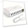 60W 8-Port USB Charging Hub with LED Display — Power Hubs, JadeBamboo Chargers Warehouse