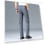 Elastic Solid Black Smart Casual Pants — Casual Pants, OFFICE-MALL