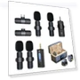 Double Wireless Bluetooth Microphone with Mount for Mobile Live Streaming — Microphones, Smarter than future