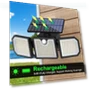 Outdoor Induction Spotlight with Three Heads on Solar Battery — Garden Illumination, Smarter than future