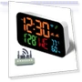 WiFi Desktop Clock with Calendar, Humidity, Smart Thermometer, and LED Display — Alarms & Clocks, DC-HOME Textile