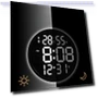 LED Wall Clock with Temperature and Humidity Display — Desk & Shelf, Window glass film