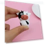 Mini Touch Design Cow Voice LED Fluorescent Keychain — Keychains, fujiannanandao