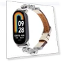 Metal and Leather Strap with Rhinestone Decoration — Bands, Samrtwatch Bands Straps