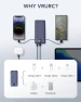 Portable Charger with Built-in Cables and AC Wall Plug — Power Bank, VRURC