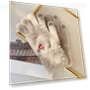 Mitten Snowman Cute Warm Fashionable Gloves with Five Fingers Touch Screen Folded Thickened Knitted Gloves Cold... — Cold Weather Gloves, Female s