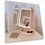 Portable Triple Makeup Mirror with 180° Rotation, Touch Screen, and LED Lighting — Compact & Travel, JingYou-home