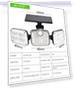 Triple-Head Solar LED Wall Light with Motion Sensor — Outdoor Security & Flood Lighting, Value Vault