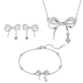 Smart Bow Pendant Necklace with Stud Earrings and Bracelet Set — Jewelry Sets, Supermarket GO