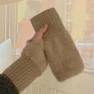 Soft Winter Mink Fingerless Gloves — Arm Warmers, Conella