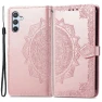 Stand Embossed Mandala Pattern PU Leather Wallet Cover with Strap — Phone Accessories, Smartwatch 2025