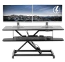 Electric Motor Desk Converter with Height Adjustable Riser and Wide Keyboard Tray — Mounts, VIVO
