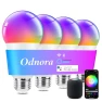 Smart Light Bulbs, Color Changing, 4 Pack — Incandescent, Odnora