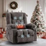 Swivel Recliner Chair with Vibration Massage and Lumbar Heat — Recliners, MAHOMICO