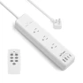 Remote Control Power Strip with 3 Independent Outlets, 4 USBs, Extension Cord, Overload Protection, Wall Mount — Smart Plug, BN-LINK