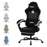 Gaming Chair with Massage, Ergonomic Design, Footrest, Headrest, and Lumbar Support — Ergonomic Chair, NIONIK