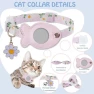 Breakaway GPS Collar with Holder and Bells for Cats, Cute Personalized Collar with Fish, Adjustable Length — Dog GPS Tracker, Neymar