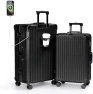 Zipperless Luggage with Spinner Wheels, Charger, and Cup Holder — Smart Luggage, Krute