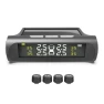 Solar Powered Tire Pressure Monitoring System with LCD Display and 4 Sensors — TPMS