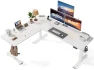 L-Shaped Adjustable Height Desk with Charging Station — Standing Desk, SIAGO